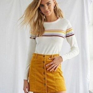 Forever 21 Rainbow 70’s Striped Retro Sweater